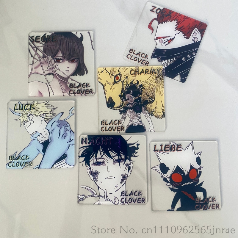 Office Furniture Layout - Zwarte Klaver Anime Creatieve Acryl Coaster