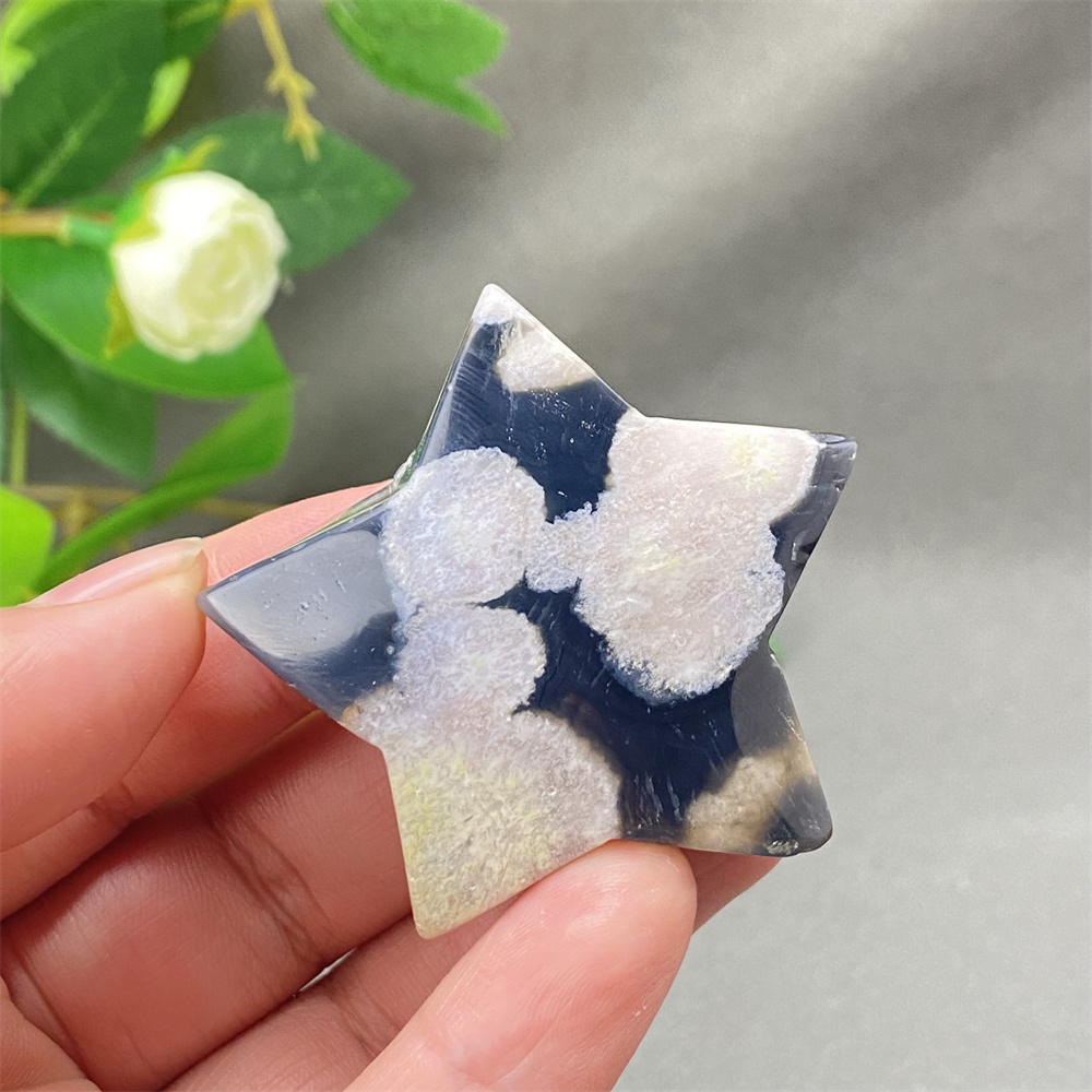 Office Furniture In China - Natuurlijke zwarte kersenbloesem Agaat Crystal Star