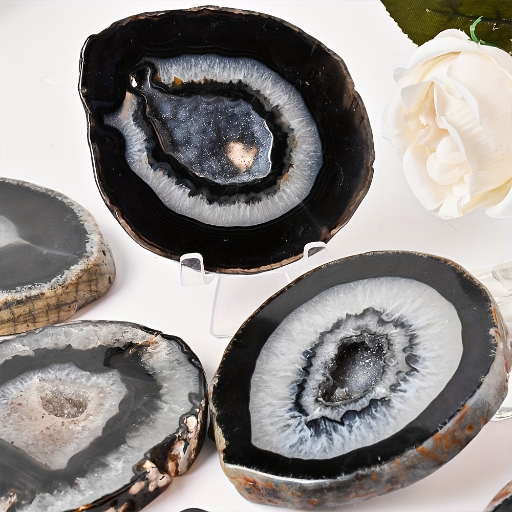 Office Furniture In China - 1pc natuurlijke zwarte agaat geode slice