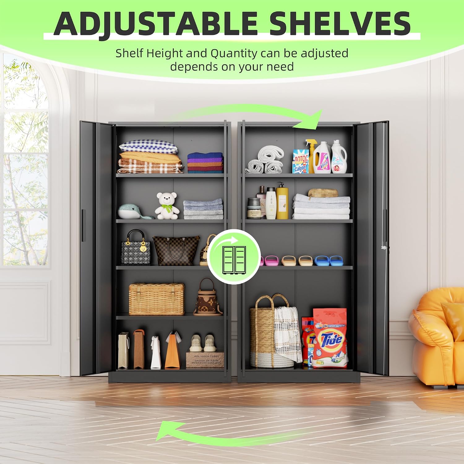 Hoge metalen opbergkast, afslu - Office Furniture For Home recensie en prijs