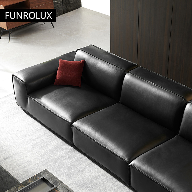 Grote zwarte koe lederen bank  - Office Furniture In China recensie en prijs