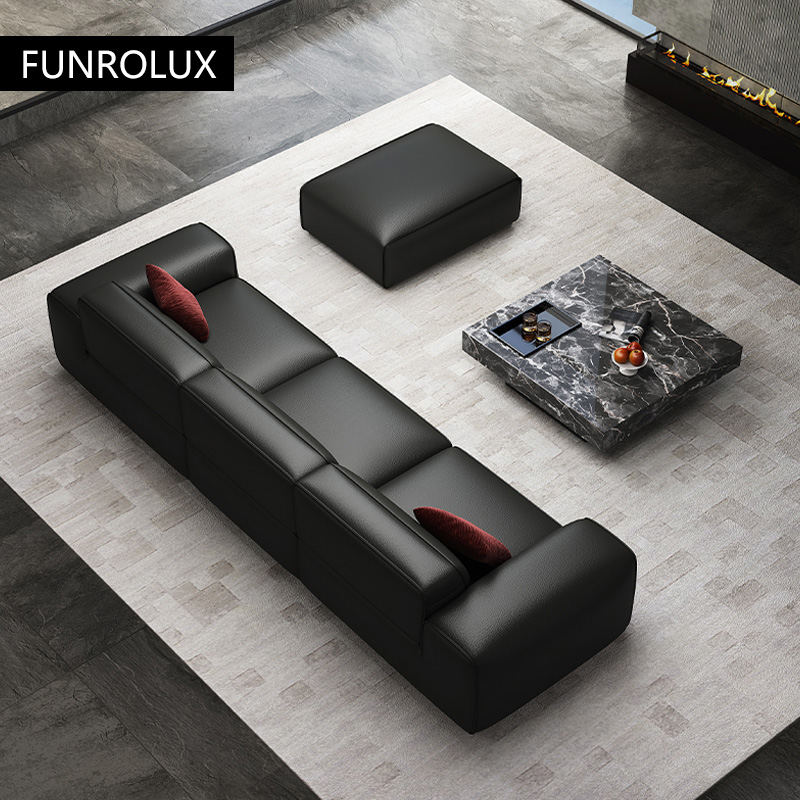 Grote zwarte koe lederen bank  - Office Furniture In China recensie en prijs