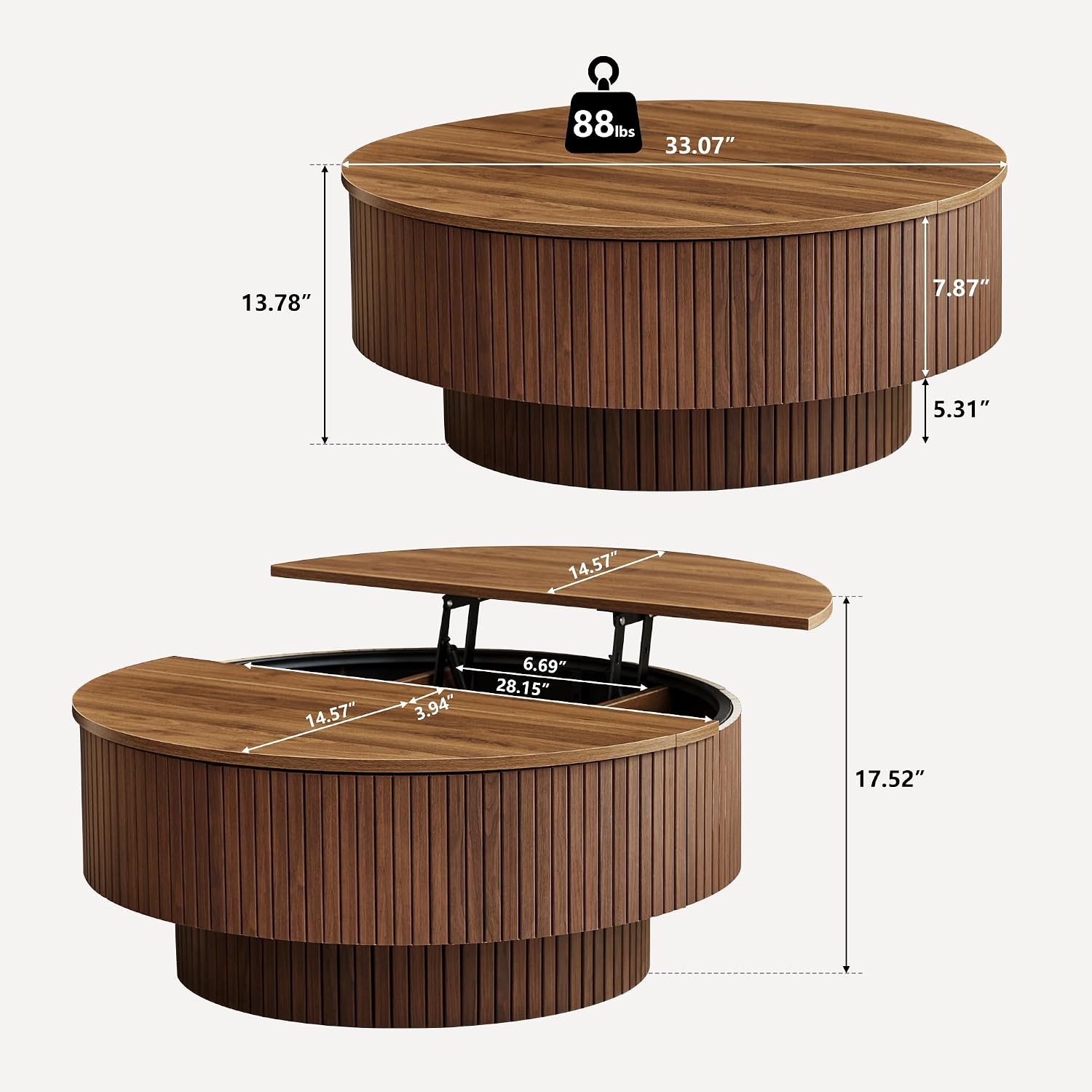 33 inch ronde salontafel met o - Office Furniture Layout recensie en prijs