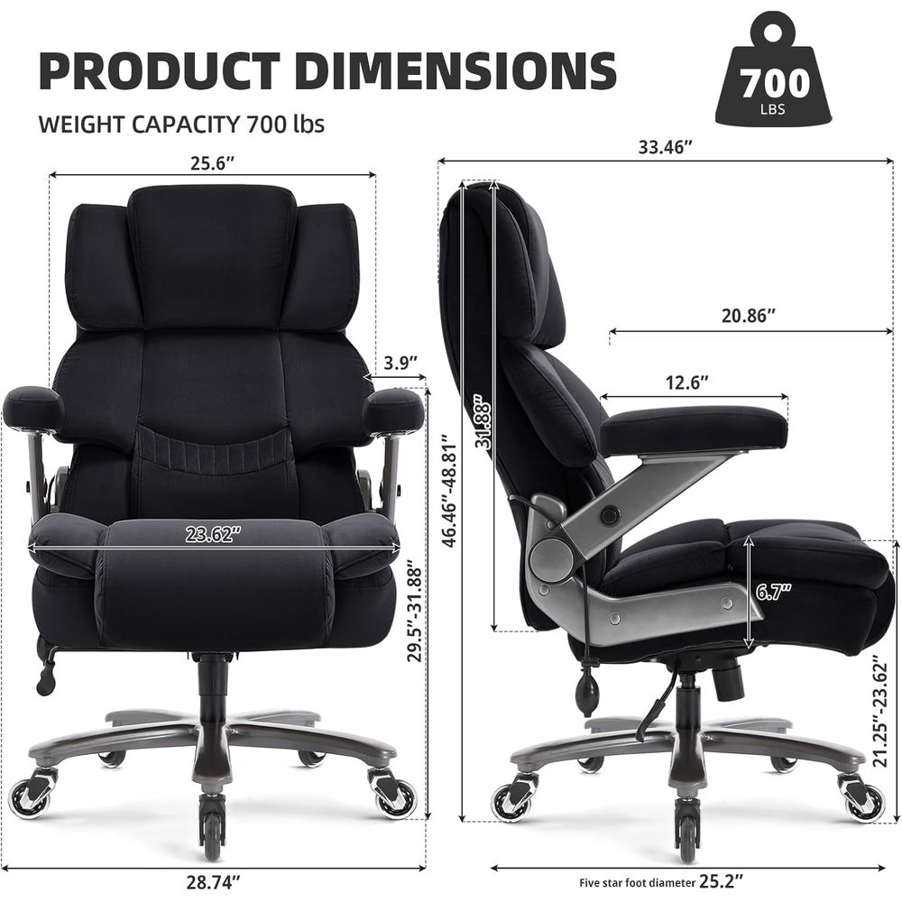 700LBS Grote, zware bureaustoe - Office Furniture Plus recensie en prijs